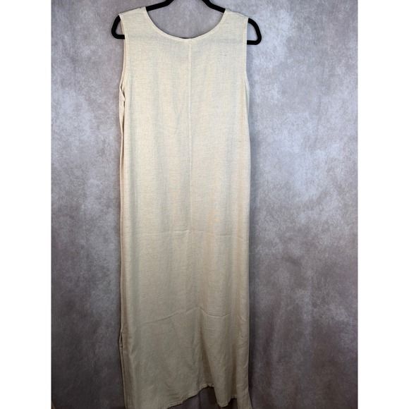 VTG‎ 90's Magic Linen Cotton Blend Dress Set Embroidered Size Small Beige Floral - Picture 5 of 9